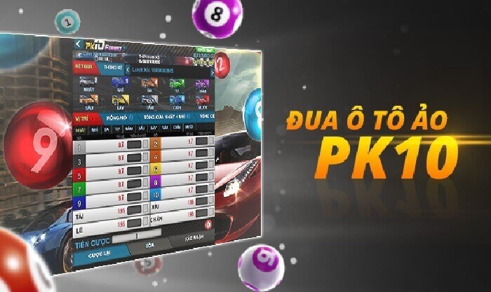Đua ô tô ảo khi chơi PK10 tại Dafabet