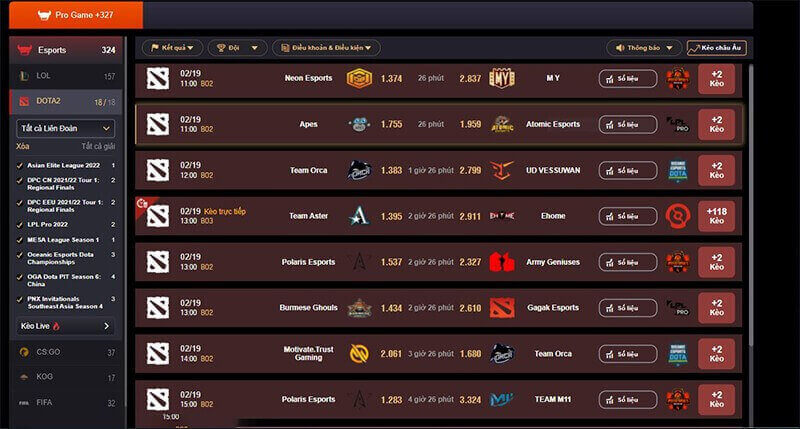 Kèo Tài Xỉu dota2 link vao dafabet