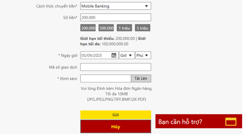 cách xử lý nạp tiền thất bại