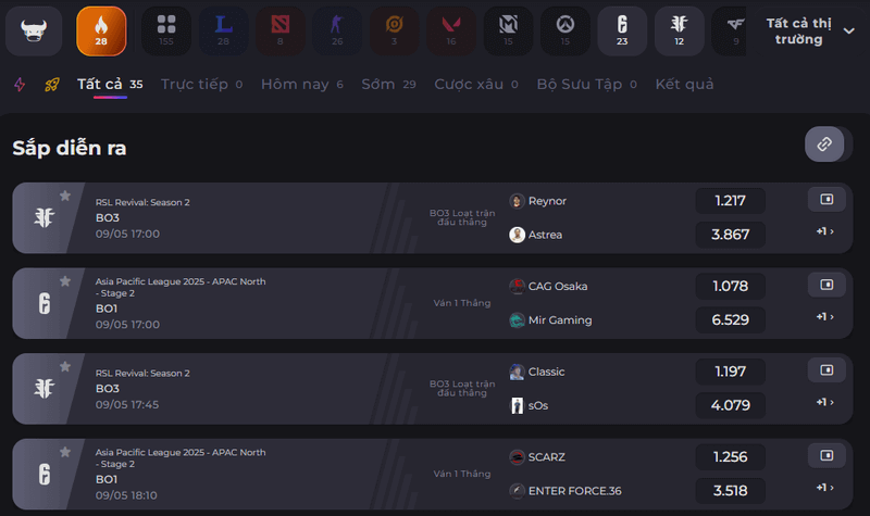 cược game esport khác