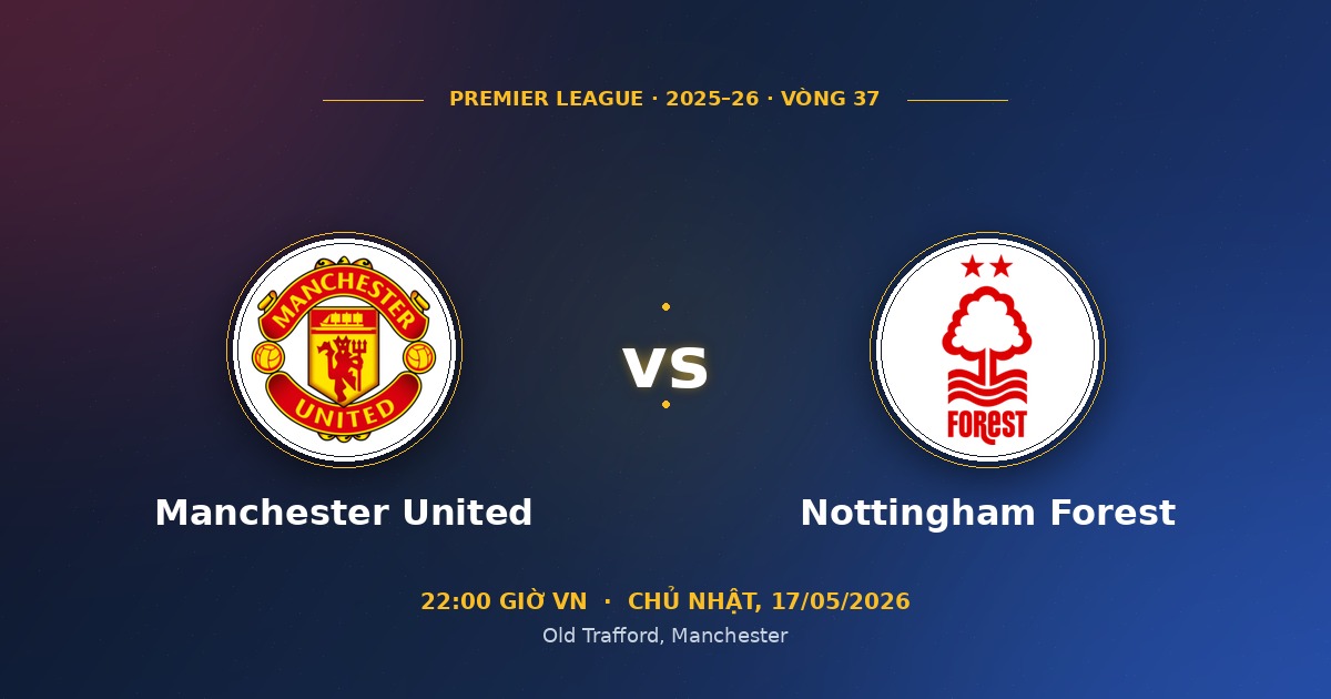 Soi kèo Manchester United vs Nottingham Forest 17/05/2026