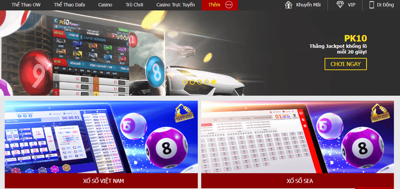 trò chơi xổ số dafabet