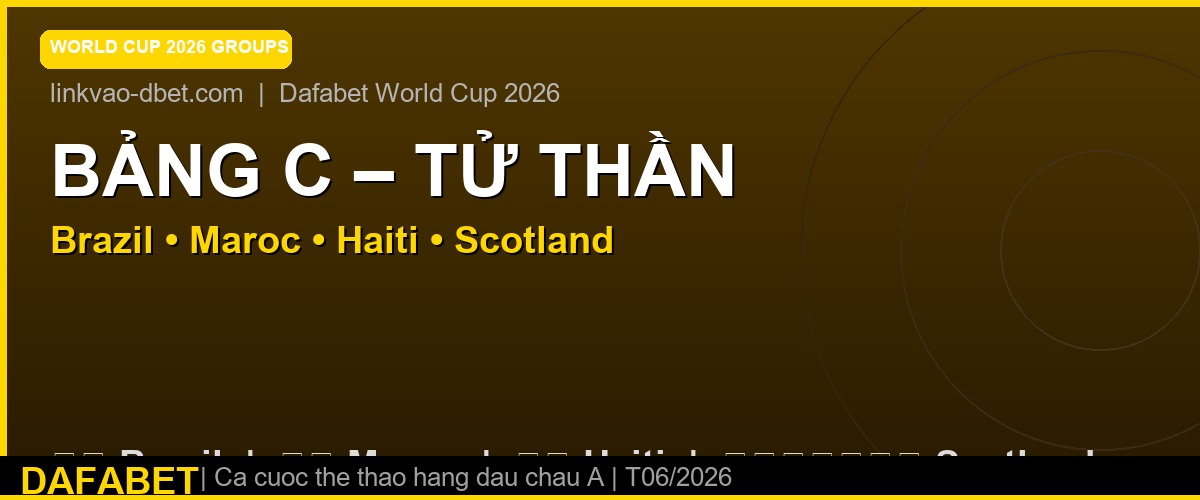 Bảng C World Cup 2026 – Brazil Maroc Haiti Scotland