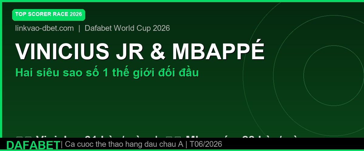 Vinicius Jr và Mbappé – cuộc đua Vua Phá Lưới World Cup 2026